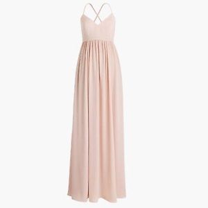 J. Crew long spaghetti-strap dress in soft apricot